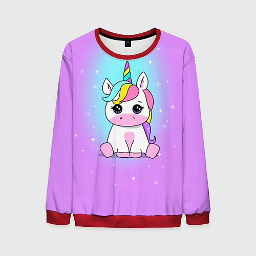 Мужской свитшот Единорог / 3D-Красный – фото 1