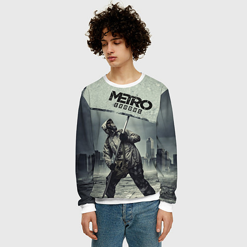 Мужской свитшот Metro Exodus / 3D-Белый – фото 3