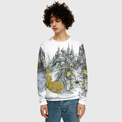 Свитшот мужской Город в голове, цвет: 3D-белый — фото 2