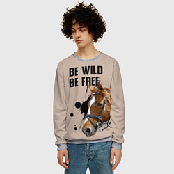 Свитшот мужской Be wild be free, цвет: 3D-меланж — фото 2