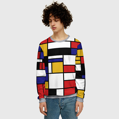 Мужской свитшот Color blocking / 3D-Меланж – фото 3