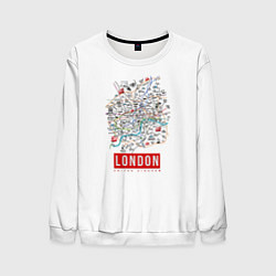 Свитшот мужской Лондон, цвет: 3D-белый