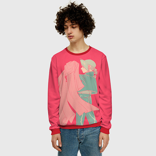 Мужской свитшот Стальной Алхимик / 3D-Красный – фото 3