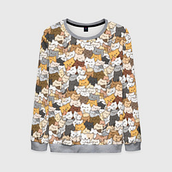 Свитшот мужской Котики муркотики, цвет: 3D-меланж