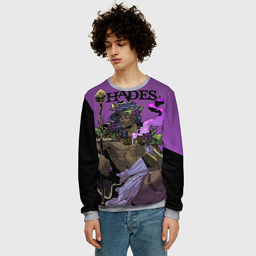 Мужской свитшот Hades - Дионис / 3D-Меланж – фото 3