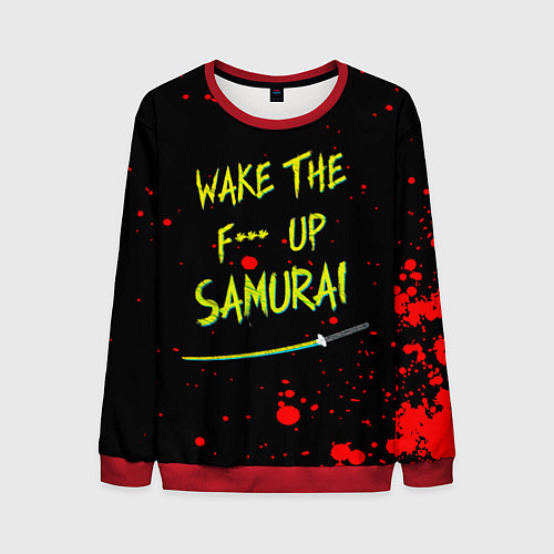 Мужской свитшот WAKE THE F*** UP SAMURAI / 3D-Красный – фото 1