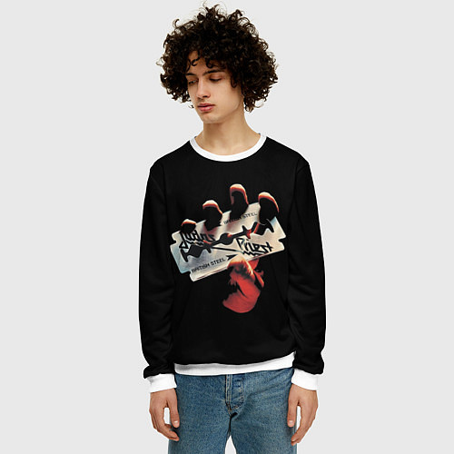 Мужской свитшот Judas Priest / 3D-Белый – фото 3