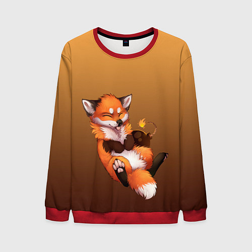 Мужской свитшот Взрывной характер милого лиса / 3D-Красный – фото 1