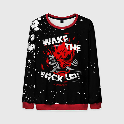 Мужской свитшот WAKE THE F CK UP! / 3D-Красный – фото 1