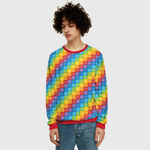 Мужской свитшот Чакры / 3D-Красный – фото 3