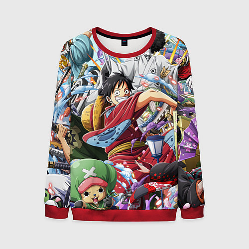 Мужской свитшот ONE PIECE ВАН ПИС / 3D-Красный – фото 1