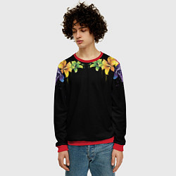 Свитшот мужской Цветы, цвет: 3D-красный — фото 2