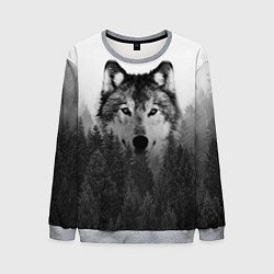 Свитшот мужской Волк, цвет: 3D-меланж