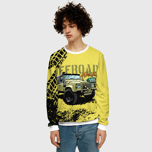 Мужской свитшот LAND ROVER / 3D-Белый – фото 3