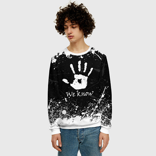 Мужской свитшот WE KNOW TES / 3D-Белый – фото 3