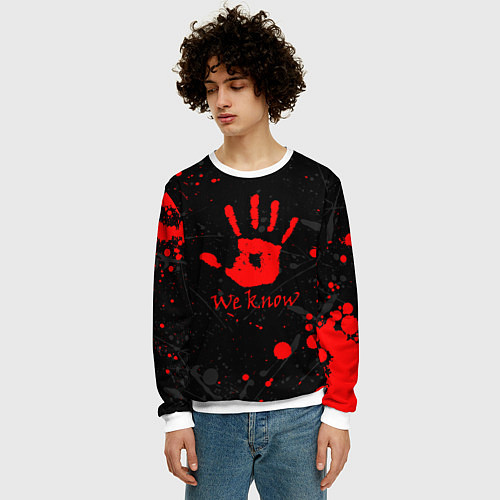 Мужской свитшот WE KNOW TES / 3D-Белый – фото 3