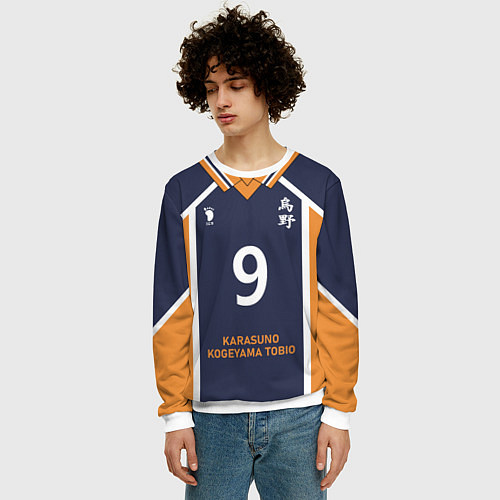 Мужской свитшот KARASUNO 9 ФОРМА КАРАСУНО / 3D-Белый – фото 3