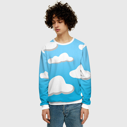 Мужской свитшот Небо / 3D-Белый – фото 3