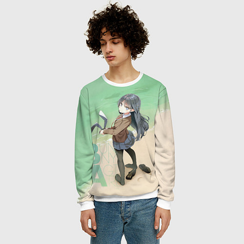 Мужской свитшот Bunny a Girl / 3D-Белый – фото 3