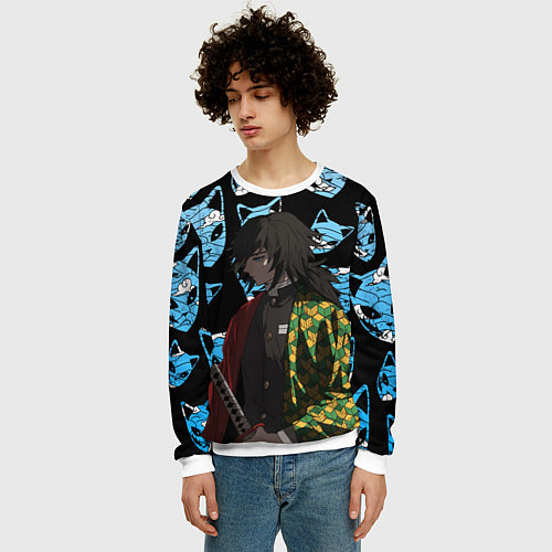 Мужской свитшот ГИО ТОМИОКА КЛИНОК / 3D-Белый – фото 3