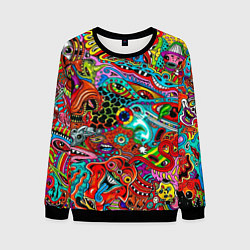 Свитшот мужской Яркая абстракция bright abstraction, цвет: 3D-черный