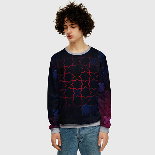 Мужской свитшот Геометрический вальс / 3D-Меланж – фото 3
