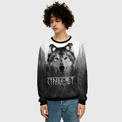 Свитшот мужской СТРАХА НЕТ СЛАВЯНЕ, цвет: 3D-черный — фото 2