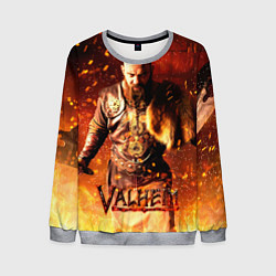 Свитшот мужской Valheim Викинг в огне, цвет: 3D-меланж