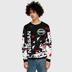 Свитшот мужской NISSAN НИССАН ОСКОЛКИ, цвет: 3D-черный — фото 2