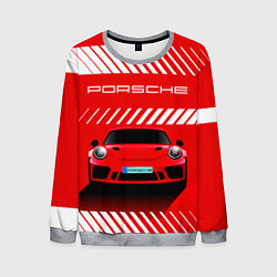 Свитшот мужской PORSCHE ПОРШЕ RED STYLE, цвет: 3D-меланж