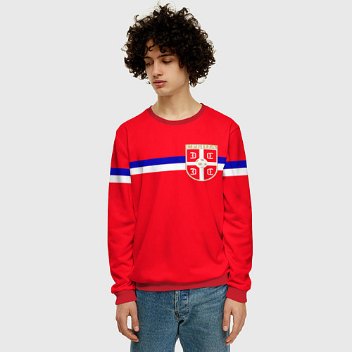 Мужской свитшот Сборная Сербии / 3D-Красный – фото 3