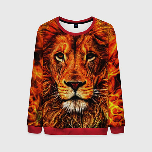 Мужской свитшот LION / 3D-Красный – фото 1