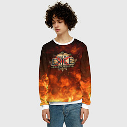 Свитшот мужской Path of Exile Logo Путь изгнанника Лого Z, цвет: 3D-белый — фото 2