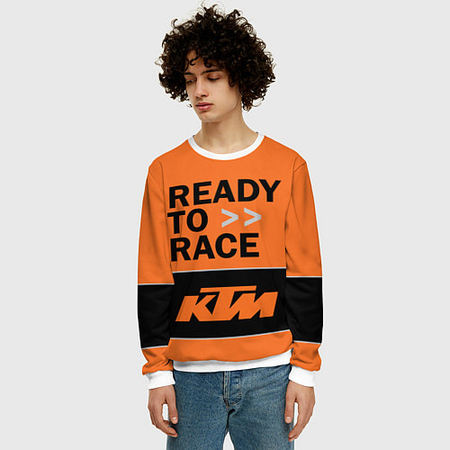 Мужской свитшот KTM READY TO RACE Z / 3D-Белый – фото 3