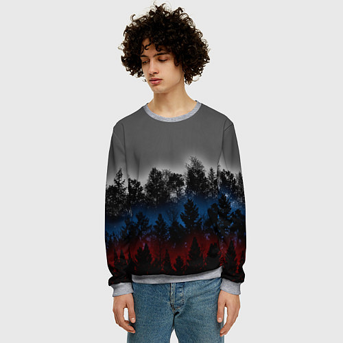 Мужской свитшот Флаг из леса / 3D-Меланж – фото 3
