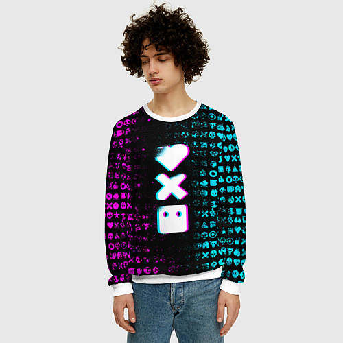 Мужской свитшот ЛЮБОВЬ СМЕРТЬ И РОБОТЫ / 3D-Белый – фото 3