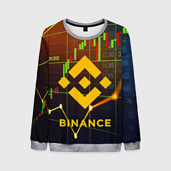 Свитшот мужской BINANCE БИНАНС БАНАН, цвет: 3D-меланж