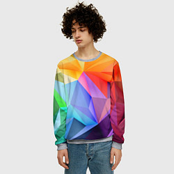 Свитшот мужской Радужная геометрия, цвет: 3D-меланж — фото 2
