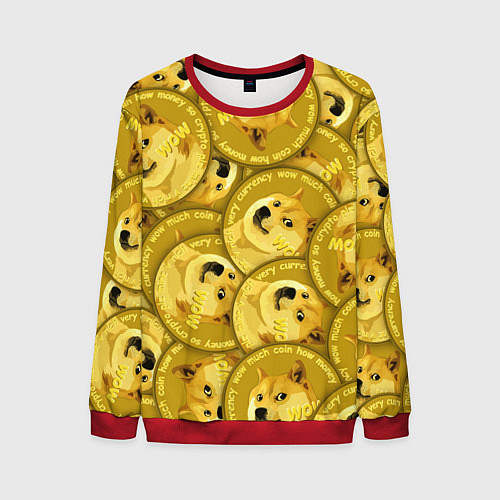 Мужской свитшот DOGECOIN DOGE ДОГИКОИН / 3D-Красный – фото 1