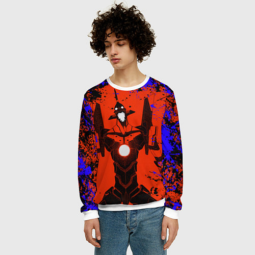 Мужской свитшот Евангелион Evangelion / 3D-Белый – фото 3