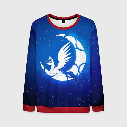 Мужской свитшот Лунная пони / 3D-Красный – фото 1