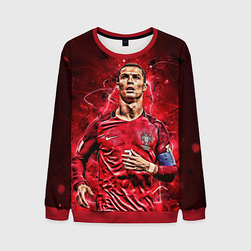 Мужской свитшот Cristiano Ronaldo Portugal / 3D-Красный – фото 1