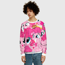 Свитшот мужской Pinkie Pie pattern, цвет: 3D-белый — фото 2