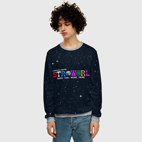 Мужской свитшот Astroworld / 3D-Меланж – фото 3