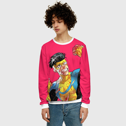 Мужской свитшот Неуязвимый / 3D-Белый – фото 3