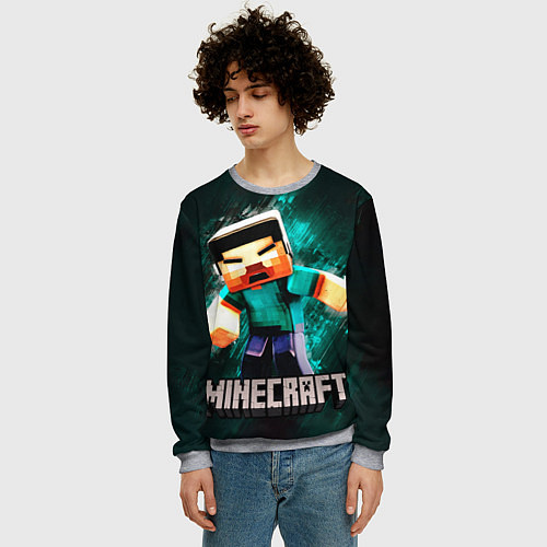 Мужской свитшот MINECRAFT / 3D-Меланж – фото 3