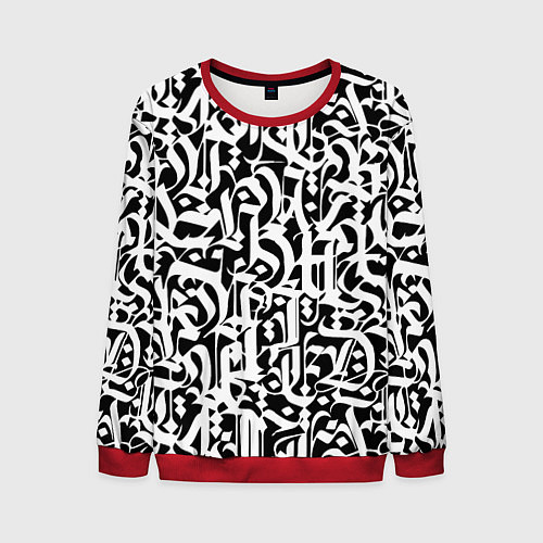 Мужской свитшот КАЛЛИГРАФИЯ CALLIGRAPHY / 3D-Красный – фото 1