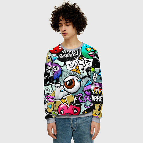 Мужской свитшот Граффити / 3D-Меланж – фото 3