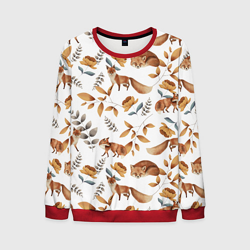Мужской свитшот Лиса / 3D-Красный – фото 1