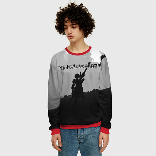 Мужской свитшот Nier Automata Z / 3D-Красный – фото 3